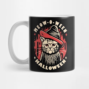 Vintage Cat Halloween "Meow-O-Ween" Mug